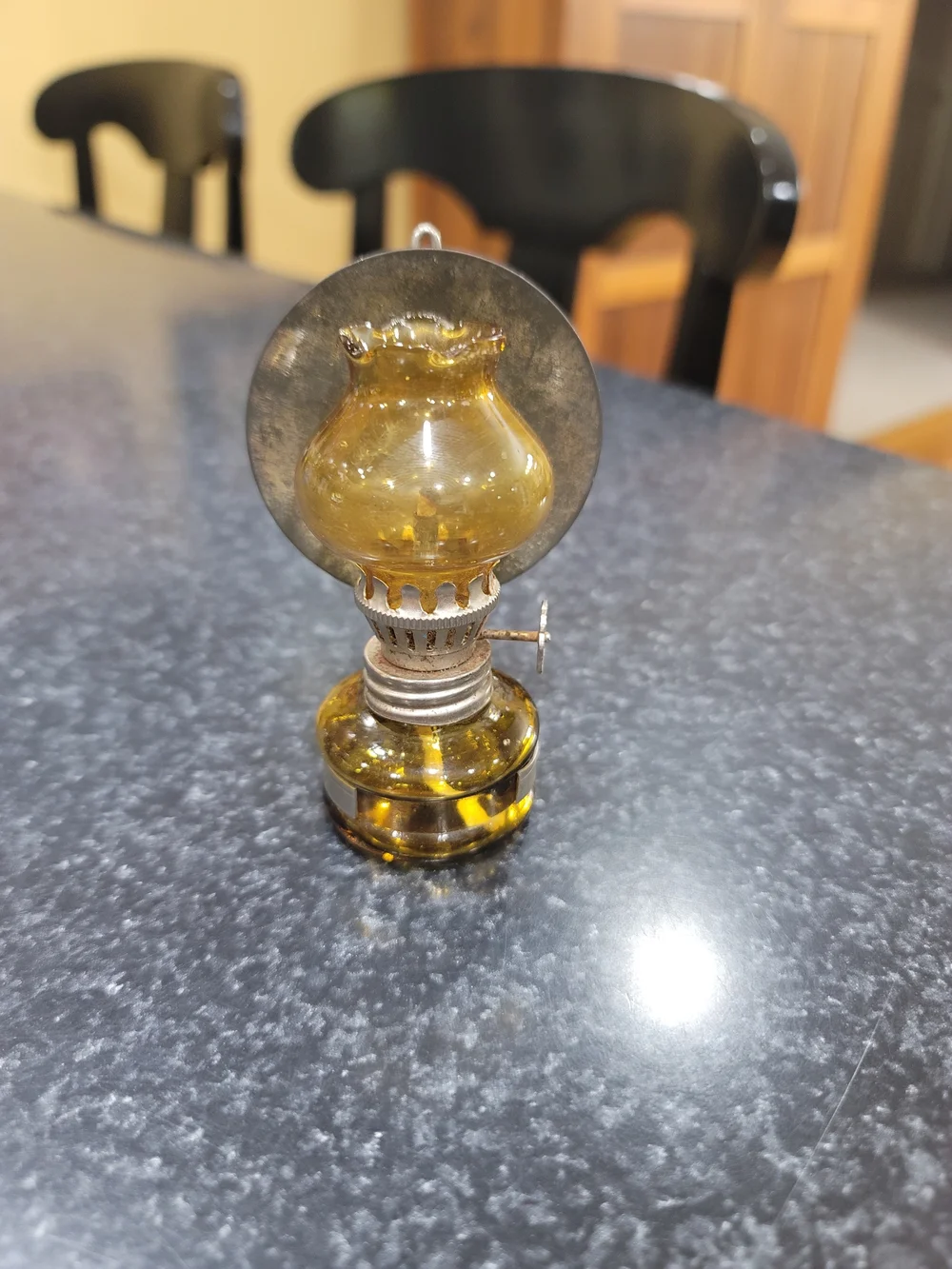 Amber Mini Oil Lamp Decorative Accent - Unbranded